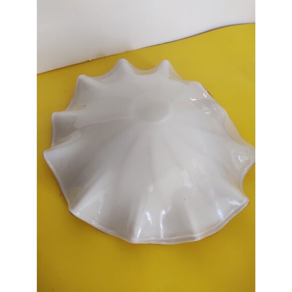 Vintage Murano Art Glass Bowl 10" Hand Blown Gold Fleck - Picture 11 of 12